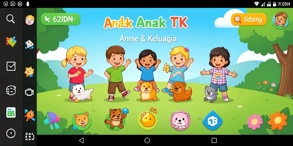 Antarmuka permainan edukatif yang ramah anak.
