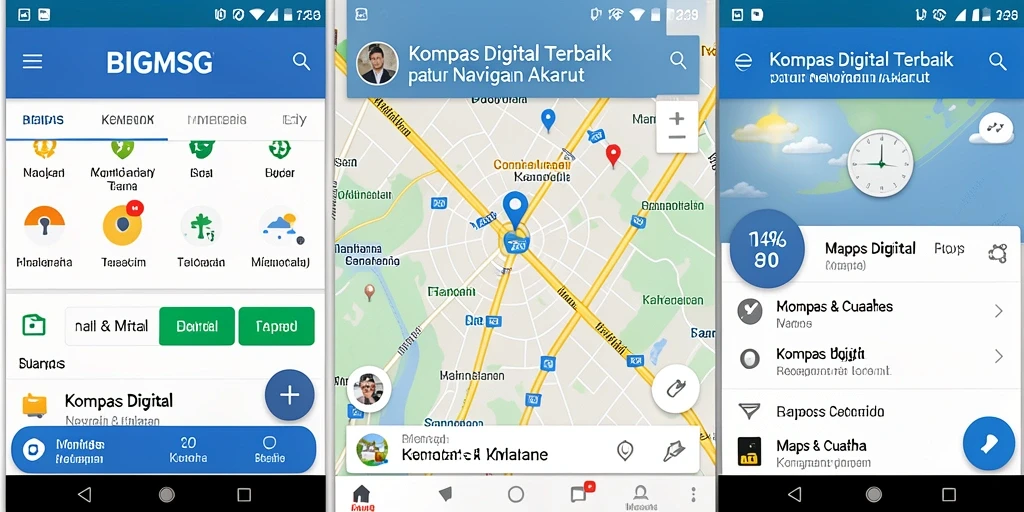 Tampilan antarmuka aplikasi Kompas Digital BIGMSG yang user-friendly.