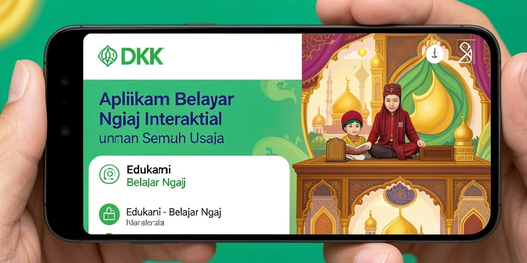 Tampilan antarmuka DKK untuk belajar ngaji dengan mudah.