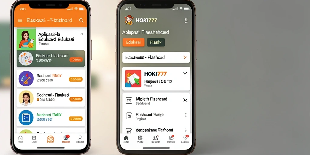 Antarmuka pengguna intuitif dalam aplikasi HOKI777 untuk Flashcard.