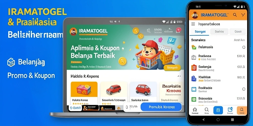 Tampilan antarmuka aplikasi IRAMATOGEL dengan berbagai pilihan kupon.