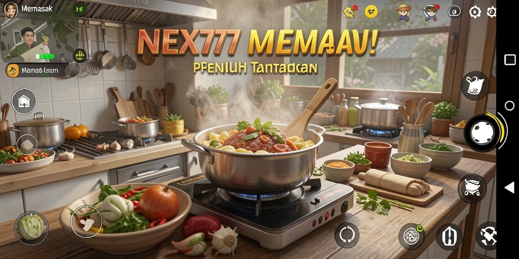 Tampilan antarmuka menarik NEX777 saat memasak dengan berbagai bahan.