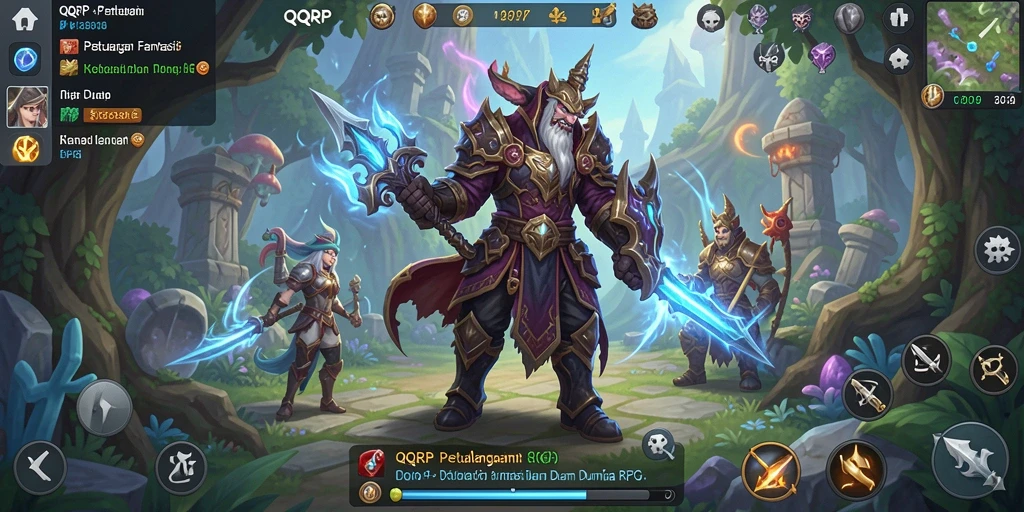 Tampilan antarmuka <strong>QQRP</strong> yang menawan dan fungsional dalam permainan RPG.